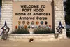 The main gate at the Fort Hood Army Base is seen on South Fort Hood Street in Killeen, Texas on November 7, 2009. Maj. Nidal Malik Hasan is charged with the deaths of 13 and 29 others wounded