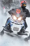 Scott Faeo leads brother John Jr. along the trail of the 2013 Iron Dog snow machine race Sunday in Big Lake. The rookie racers are the son of seven-time Iron Dog Champion John Faeo. The elder