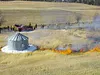 A controlled burn exercise helped several area fire departments
observe how fires behave, and to practice coordinating their
firefighting efforts.SCOTT CHRISTIANSEN/Frontiersman