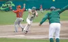 Mat-Su Miners head coach Ben Taylor waves Levi Jordan home during a win over the Chugiak Chinooks. Taylor was named the 2016 Alaska Baseball League Coach of the Year. Jordan was named first-t