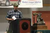 Matt Failor accepts the Mushers' Choice or Most Inspirational Musher Award with an accompanying monetary prize at the Iditarod post-race banquet in Nome on March 20. CAITLIN SKVORC/Frontiersm
