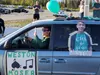 A 2020 CHS grad waves to his peers one last time as he leaves the oval track at Alaska Raceway Park. Photos by Jacob Mann/Frontiersman