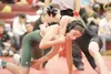 ROBERT DeBERRY/Frontiersman Returning Wasilla wrestler Abe Fox
grapples with Colony Knight Noah Roetman at the Houston
Invitational at Houston High School.