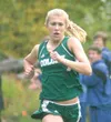 JEREMIAH BARTZ/Frontiersman Colony freshman Alyssa Hutchins
sprints the final stretch during the Mat-Su Borough Championships
at the Crevasse Moraine Running Trails in Palmer on Wednesday.
Hu