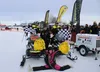 Team 6, Brad George and Robbie pose for a victory photo at the 2021 Iron Dog finish line. Jacob Mann/Frontiersman