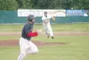 JEREMIAH BARTZ/Frontiersman Mat-Su’s Will Musson throws out an
Alaska Goldpanner runner who is sprinting toward first during the
2008 season. Musson is returning to Alaska for another season 