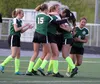 Colony’s Bella Brown celebrates with her teammates after scoring the lone goal during a 1-0 win over Wasilla Friday. Jeremiah Bartz/Frontiersman