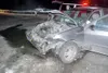 A car sits in the intersection of Seldon Road and Lucille Street
after an accident. (Photo courtesy Mat-Su Borough)