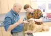 SHARON G. McBRIDE/Frontiersman Veterinarian Mike Whittington
prepares Toby the dog for surgery while Nicole Baston, a
veterinarian technician, assists. Whittington recently opened Far
Country