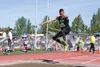 Brandon Nicholson, seen here as a sophomore, leaps into the pit during the triple jump event of the ASAA/First National Bank State Track and Field Championships in 2015 at Dimond High School.