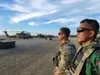Capt. Kris Candelaria, a team leader assigned to 5th Security Force Assistance Brigade, and 1st Lt. Rendi Hardika Putera, assigned to the Indonesian Army, prepare for an air movement exercise