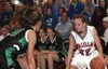 Wasilla senior Laurel Creel looks to move the ball past Colony
senior Kristina Klapperich during the Warriors' 44-37 win over the
Knights in the Region III girls' championship at Wasilla High