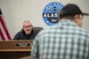 Palmer City Council member Richard Best looking on as a resident speaks during the Palmer City Council meeting Tuesday, Feb. 13, 2024. J. David McChesney/Frontiersman