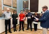 MSBSD Superintendent Dr. Randy Trani administers the oath of office to Ole Larson, who was re-elected to the School Board, as well as new members (left to right) Kathy McCollum, Ted Swanson, 