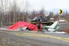 Alaska State Troopers said one person was killed when this plane crashed in Houston on Thursday. Authorities said the pilot was the only person on board the Cessna 150 when it crashed at arou