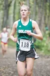 Colony sophomore Alyssa Hutchins sets a steady pace during the
Palmer Cross Country Invitational at the Michael Janecek Running
Trails at Palmer High School. ROBERT DeBERRY/Frontiersman
