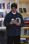 Kohl Kitchin delivers a dramatic reading of a passage from James
Joyce's "Ulysses" during a celebration held in the author's honor
at Fireside Books. Kitchin, also above right, netted first p