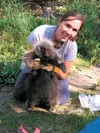 Jessy Coltrane and the subject of her doctoral research, the
porcupine. Photo courtesy of Jessy Coltrane