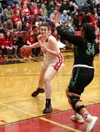 Wasilla's Layla Hayes drives to the basket during a win over Colony. Bruce Eggleston/matsusports.net