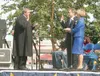 BRENDEN JOEL KELLEY/Anchorage Press Supreme Court Justice Daniel
Winfree swears in Gov. Sean Parnell Sunday in Fairbanks.