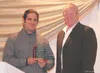 Tourism expert and featured speaker Bill Geist presented this year’s Cheechako Award to Sassan Mossanen of Denali Brewing Company in Talkeetna during the Mat-Su Convention and Visitors Bureau