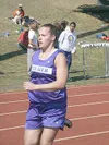 Palmer's Toni Cox sprints to the finish during the last leg of
the girls' 400-meter weightman's relay. The event puts the throwers
on the track.JEREMIAH BARTZ/ Frontiersman