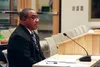 Department of Corrections Commissioner Ronald Taylor testifies Tuesday morning at a field hearing on his department's plan to expand electronic monitoring and halfway houses as an alternative