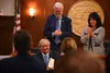 Alaska Chief Justice Daniel Winfree receives applause from state lawmakers after finishing the annual State of the Judiciary address to the Alaska Legislature on Wednesday, Feb. 1, 2023. Winf