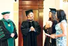 Central Methodist University President Roger Drake, Professor Collin Brink, graduate Kaitlyn Klapperich and Joan Klapperich of Wasilla. Courtesy photo