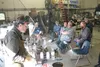 California-based blacksmith Jim Austin, left, spent the weekend at Arctic Fire Bronze Studios in Palmer teaching his craft. Nine Alaskan blacksmiths converged on the studio to learn tradition