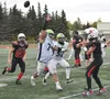 Redington's Kelly O'Brien deflects a pass from Kenai Central's Garrett McCanna on Friday, Sept. 19, 2025, at Ed Hollier Field at Kenai Central High School in Kenai. Jeff Helminiak/Peninsula C
