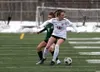 Wasilla's Vanessa Schachle moves the ball for the Warriors during a win over Colony. Bruce Eggleston/matsusports.net