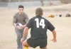 (ROBERT DeBERRY/Frontiersman) Mat Valley Mauler Ceasar Barrera,
left, attempts to get the ball past teammate Dennis Gum during
drills at Thursday's practice in Palmer