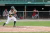 Mat-Su infielder Brandon Chinea attempts to put down a bunt during a 2-1 win over the Peninsula Oilers Thursday afternoon at Hermon Brothers Field in Palmer. Chinea used three hits and two RB