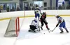 Houston's Andrey Ruetov tries to put the puck in the net during a win over Palmer. Bruce Eggleston/matsusports.net