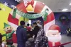 Families wait in line for Breakfast with Santa at the Arctic Oasis at Joint Base Elmendorf-Richardson Dec. 12, 2015. Breakfast consisted of pancakes, bacon, apples, cereal and syrup. This yea