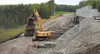 Work on a 140-foot 5-span concrete girder bridge over a tributary to the Little Susitna River. Courtesy of Alaska Railroad