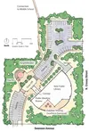 This site scheme of the new Wasilla Public Library shows how the building and other amenities would sit on the site of the new facility on property at the corner of Swanson Avenue and Crusey 