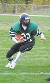 Colony's Rhett Magner runs around the line during Tuesday's
scrimmage. TIM BRODT/Frontiersman