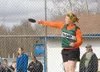 ROBERT DeBERRY/Frontiersman Colony thrower Shellina Irwin has
progressed from being a manager of the Knights track and field team
to being the top girls shot-putter in the state.