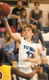 Palmer’s Nathan Mayer shoots for two points during Saturday’s game against the Dimond Lynx at Palmer High School. ROBERT DeBERRY/Frontiersman.com
