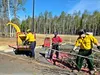 Members of the Houston Fire Department work to clear combustible materials. Courtesy photo