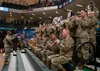 The 9th Army Band performs before the ninth annual Armed Forces Classic at the Alaska Airlines Center in Anchorage, Alaska, Nov. 8, 2019. ESPN hosted the event in partnership with Joint Base 