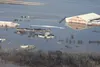 Arial photography of Offutt Air Force Base, Nebraska, taken March 17. One-third of Offutt Air Force Base, Nebraska, was under water after the Missouri River flooded. A U.S. Army Engineering a