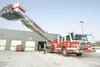 ROBERT DeBERRY/Frontiersman The Mat-Su Valley’s first platform
fire truck arrived in town on Monday. The truck, priced just more
than $1 million is a borough-wide asset, and is capable of rea