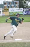 ROBERT DeBERRY/Frontiersman Mat-Su Miner Wes Jones rounds third
on his way for home during Friday’s doubleheader against the
Athletes in Action Fire at Hermon Brothers Field in Palmer.
