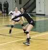 Colony's Mikara Klawitter collects a dig during a 3-1 win over rival Palmer Friday at Colony High School. The Knights finish the regular season at 5-5 in Northern Lights Conference play. Cour