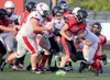 Houston's Mason Green runs for a gain during a loss to Kenai. Jeremiah Bartz/Frontiersman