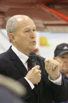 Governor Bill Walker recently ordered a halt to spending on mega-projects in Alaska including two big ones in Mat-Su: the Susitna-Watana Dam and the Knik Arm Bridge. In this file photo, he ad