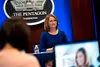 Deputy Secretary of Defense Kathleen H. Hicks participates in a virtual Center for Strategic and International Studies Smart Women, Smart Power conversation, the Pentagon, Washington, D.C., O